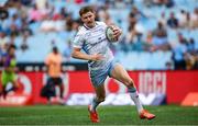 22 March 2025; Jordie Barrett of Leinster on his way to scoring his side's first try during the United Rugby Championship match between Vodacom Bulls and Leinster at Loftus Versfeld Stadium in Pretoria, South Africa. Photo by Shaun Roy/Sportsfile