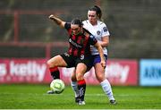 22 March 2025; Alannah McEvoy of Bohemians in action against Orlaith Conlon of Wexford during the SSE Airtricity Women's Premier Division match between Bohemians and Wexford at Dalymount Park in Dublin. Photo by Tyler Miller/Sportsfile