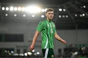 21 March 2025; Justin Devenny of Northern Ireland during the international friendly match between Northern Ireland and Switzerland at the National Football Stadium at Windsor Park in Belfast. Photo by Ben McShane/Sportsfile