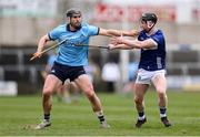 22 March 2025; Ronan Hayes of Dublin in action against Cody Comerford of Laois during the Allianz Hurling League Division 1B match between Laois and Dublin at Laois Hire O'Moore Park in Portlaoise, Laois. Photo by Thomas Flinkow/Sportsfile