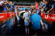 22 March 2025; Jordie Barrett of Leinster leaves the pitch after his side's defeat in the United Rugby Championship match between Vodacom Bulls and Leinster at Loftus Versfeld Stadium in Pretoria, South Africa. Photo by Shaun Roy/Sportsfile