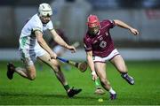 22 March 2025; Peter Clarke of Westmeath in action against Martin Kavanagh of  Carlow during the Allianz Hurling League Division 1B match between Carlow and Westmeath at Netwatch Cullen Park in Carlow. Photo by Matt Browne/Sportsfile
