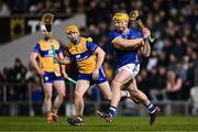22 March 2025; Ronan Maher of Tipperary in action against Robin Mounsey of Clare during the Allianz Hurling League Division 1A match between Tipperary and Clare at FBD Semple Stadium in Thurles, Tipperary. Photo by Ben McShane/Sportsfile