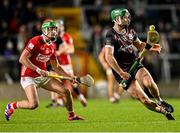 22 March 2025; Cathal Mannion of Galway in action against Brian Roche of Cork during the Allianz Hurling League Division 1A match between Cork and Galway at SuperValu Páirc Uí Chaoimh in Cork. Photo by Piaras Ó Mídheach/Sportsfile
