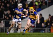 22 March 2025; Shane Meehan of Clare is tackled by Craig Morgan of Tipperary during the Allianz Hurling League Division 1A match between Tipperary and Clare at FBD Semple Stadium in Thurles, Tipperary. Photo by Ben McShane/Sportsfile
