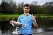 22 March 2025; Eoin McGrath of the UCD Senior Men's team after winning the Gannon Cup in the 75th annual Colours Boat Race between UCD and Trinity College on the River Liffey in Dublin. Photo by Shauna Clinton/Sportsfile
