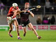 22 March 2025; Ronan Glennon of Galway in action against Tim O'Mahony of Cork during the Allianz Hurling League Division 1A match between Cork and Galway at SuperValu Páirc Uí Chaoimh in Cork. Photo by Piaras Ó Mídheach/Sportsfile
