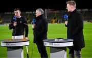22 March 2025; Patrick Horgan of Cork is afterviewed by RTÉ, alongside analysts Liam Sheedy and Joe Canning, right, after he became the all-time leading scorer in the National League in the Allianz Hurling League Division 1A match between Cork and Galway at SuperValu Páirc Uí Chaoimh in Cork. Photo by Piaras Ó Mídheach/Sportsfile