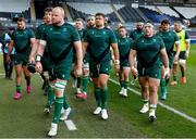 22 March 2025; Connacht players before the United Rugby Championship match between Ospreys and Connacht at Swansea.com Stadium in Swansea, Wales. Photo by Geraint Nicholas/Sportsfile