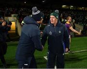 22 March 2025; Wexford manager Keith Rossiter, left, and Limerick manager John Kiely after the Allianz Hurling League Division 1A match between Limerick and Wexford at TUS Gaelic Grounds in Limerick. Photo by John Sheridan/Sportsfile
