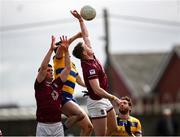 23 March 2025; Ray Connellan of Westmeath claims [possession ahead of Diarmuid Murtagh of Roscommon during the Allianz Football League Division 2 match between Westmeath and Roscommon at TEG Cusack Park in Mullingar, Westmeath. Photo by Michael P Ryan/Sportsfile