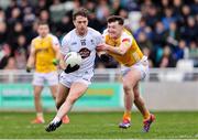 23 March 2025; Niall Kelly of Kildare in action against Jack Lenehan of Antrim during the Allianz Football League Division 3 match between Kildare and Antrim at Cedral St. Conleth's Park in Newbridge, Kildare. Photo by Thomas Flinkow/Sportsfile
