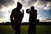 23 March 2025; Mayo manager Kevin McStay, right, and Mayo selector Stephen Rochford during the Allianz Football League Division 1 match between Mayo and Donegal at Hastings Insurance MacHale Park in Castlebar, Mayo. Photo by Piaras Ó Mídheach/Sportsfile