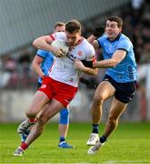 23 March 2025; Brian Kennedy of Tyrone in action against James Madden of Dublin during the Allianz Football League Division 1 match between Tyrone and Dublin at O'Neills Healy Park in Omagh, Tyrone. Photo by Ray McManus/Sportsfile