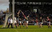 23 March 2025; Barry Dan O'Sullivan of Kerry catches a ball ahead of Céin Darcy of Galway during the Allianz Football League Division 1 match between Galway and Kerry at Pearse Stadium in Galway. Photo by Brendan Moran/Sportsfile
