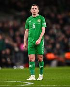 23 March 2025; Josh Cullen of Republic of Ireland during the UEFA Nations League B/C Play-off 2nd Leg match between Republic of Ireland and Bulgaria at the Aviva Stadium in Dublin. Photo by Ben McShane/Sportsfile