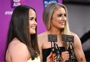 21 March 2025; Kilkerrin-Clonberne ladies footballers Nicola and Louise Ward, right, during the AIB Club Player Awards at Croke Park in Dublin. The AIB Club Player Awards celebrated the best players from club Football, Hurling, Camogie, and LGFA in a single ceremony for the first time, recognising their outstanding achievements on the field throughout the season. Photo by Ramsey Cardy/Sportsfile
