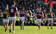 23 March 2025; Johnny Heaney of Galway, right, comes on as a substitute to replace teammate Damien Comer during the Allianz Football League Division 1 match between Galway and Kerry at Pearse Stadium in Galway. Photo by Brendan Moran/Sportsfile
