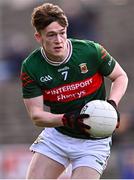 23 March 2025; Fenton Kelly of Mayo during the Allianz Football League Division 1 match between Mayo and Donegal at Hastings Insurance MacHale Park in Castlebar, Mayo. Photo by Piaras Ó Mídheach/Sportsfile