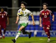 24 March 2025; Jad Hakiki of Republic of Ireland gets away from Kevin Banati of Hungary during the U21 International Friendly match between Republic of Ireland and Hungary at Pinatar Arena in Murcia, Spain. Photo by Manu Reino/Sportsfile