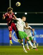 24 March 2025; Balazs Bakti of Hungary in action against Darius Lipsiuc of Republic of Ireland during the U21 International Friendly match between Republic of Ireland and Hungary at Pinatar Arena in Murcia, Spain. Photo by Manu Reino/Sportsfile