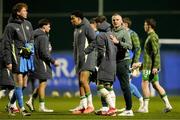 24 March 2025; Republic of Ireland manager Jim Crawford with his players after the U21 International Friendly match between Republic of Ireland and Hungary at Pinatar Arena in Murcia, Spain. Photo by Manu Reino/Sportsfile