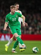 23 March 2025; Nathan Collins of Republic of Ireland during the UEFA Nations League B/C Play-off 2nd Leg match between Republic of Ireland and Bulgaria at the Aviva Stadium in Dublin. Photo by Michael P Ryan/Sportsfile