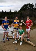 25 March 2025; Hurlers, from left, Tipperary captain Ronan Maher, Ryan Taylor of Clare, Limerick captain Cian Lynch and Alan Connolly of Cork at the launch of the Munster GAA Senior Hurling and Football Championship 2025 at Muckross House in Killarney, Kerry. Photo by Brendan Moran/Sportsfile