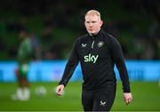 23 March 2025; Republic of Ireland's StatSport analyst Adam Fox before the UEFA Nations League B/C Play-off 2nd Leg match between Republic of Ireland and Bulgaria at the Aviva Stadium in Dublin. Photo by Stephen McCarthy/Sportsfile
