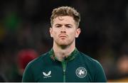 23 March 2025; Nathan Collins of Republic of Ireland before the UEFA Nations League B/C Play-off 2nd Leg match between Republic of Ireland and Bulgaria at the Aviva Stadium in Dublin. Photo by Stephen McCarthy/Sportsfile