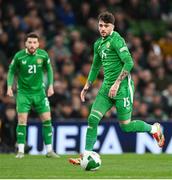 23 March 2025; Troy Parrott of Republic of Ireland during the UEFA Nations League B/C Play-off 2nd Leg match between Republic of Ireland and Bulgaria at the Aviva Stadium in Dublin. Photo by Stephen McCarthy/Sportsfile