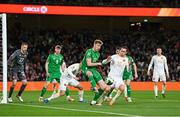 23 March 2025; Nathan Collins of Republic of Ireland during the UEFA Nations League B/C Play-off 2nd Leg match between Republic of Ireland and Bulgaria at the Aviva Stadium in Dublin. Photo by Stephen McCarthy/Sportsfile