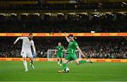 23 March 2025; Finn Azaz of Republic of Ireland during the UEFA Nations League B/C Play-off 2nd Leg match between Republic of Ireland and Bulgaria at the Aviva Stadium in Dublin. Photo by Stephen McCarthy/Sportsfile