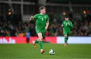 23 March 2025; Evan Ferguson of Republic of Ireland before the UEFA Nations League B/C Play-off 2nd Leg match between Republic of Ireland and Bulgaria at the Aviva Stadium in Dublin. Photo by Stephen McCarthy/Sportsfile