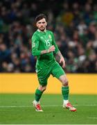 23 March 2025; Troy Parrott of Republic of Ireland during the UEFA Nations League B/C Play-off 2nd Leg match between Republic of Ireland and Bulgaria at the Aviva Stadium in Dublin. Photo by Stephen McCarthy/Sportsfile