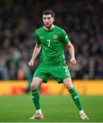 23 March 2025; Finn Azaz of Republic of Ireland during the UEFA Nations League B/C Play-off 2nd Leg match between Republic of Ireland and Bulgaria at the Aviva Stadium in Dublin. Photo by Stephen McCarthy/Sportsfile