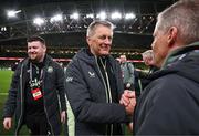 23 March 2025; Republic of Ireland head coach Heimir Hallgrimsson with chef David Steele after the UEFA Nations League B/C Play-off 2nd Leg match between Republic of Ireland and Bulgaria at the Aviva Stadium in Dublin. Photo by Stephen McCarthy/Sportsfile