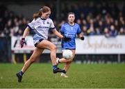 27 March 2025; Isobel Phillips of Mount St Michael during the Lidl LGFA PPS All-Ireland Senior B final match between Eureka Secondary School of Kells in Meath and Mount St Michael of Claremorris in Mayo at St Brigid's GAA in Roscommon. Photo by Piaras Ó Mídheach/Sportsfile