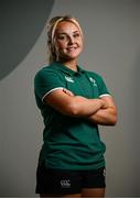 27 March 2025; Aoife Dalton stands for a portrait an Ireland Women's Rugby media conference at the IRFU High Performance Centre in Dublin. Photo by Seb Daly/Sportsfile