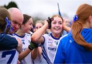 27 March 2025; Isobel Phillips of Mount St Michael celebrates after her side's victory in the Lidl LGFA PPS All-Ireland Senior B final match between Eureka Secondary School of Kells in Meath and Mount St Michael of Claremorris in Mayo at St Brigid's GAA in Roscommon. Photo by Piaras Ó Mídheach/Sportsfile