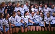 27 March 2025; Mount St Michael captain Siomha McNulty with the cup after their side's victory in the Lidl LGFA PPS All-Ireland Senior B final match between Eureka Secondary School of Kells in Meath and Mount St Michael of Claremorris in Mayo at St Brigid's GAA in Roscommon. Photo by Piaras Ó Mídheach/Sportsfile