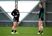 27 March 2025; Aoife Corey, left, and Anna McGann during an Ireland Women's Rugby squad training session at the IRFU High Performance Centre in Dublin. Photo by Seb Daly/Sportsfile