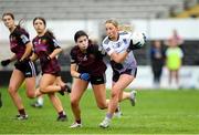 27 March 2025; Maeve O'Sullivan of Skibbereen Community School in action against Kate Fegan of Loreto during the Lidl LGFA PPS All-Ireland Senior A final match between Loreto, Cavan, and Skibbereen Community School, Cork, at UPMC Nowlan Park in Kilkenny. Photo by Matt Browne/Sportsfile