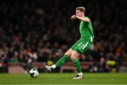 23 March 2025; Nathan Collins of Republic of Ireland during the UEFA Nations League B/C Play-off 2nd Leg match between Republic of Ireland and Bulgaria at the Aviva Stadium in Dublin. Photo by Ben McShane/Sportsfile