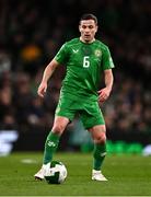 23 March 2025; Josh Cullen of Republic of Ireland during the UEFA Nations League B/C Play-off 2nd Leg match between Republic of Ireland and Bulgaria at the Aviva Stadium in Dublin. Photo by Ben McShane/Sportsfile