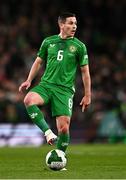 23 March 2025; Josh Cullen of Republic of Ireland during the UEFA Nations League B/C Play-off 2nd Leg match between Republic of Ireland and Bulgaria at the Aviva Stadium in Dublin. Photo by Ben McShane/Sportsfile