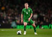 23 March 2025; Josh Cullen of Republic of Ireland during the UEFA Nations League B/C Play-off 2nd Leg match between Republic of Ireland and Bulgaria at the Aviva Stadium in Dublin. Photo by Ben McShane/Sportsfile