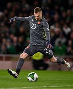 23 March 2025; Bulgaria goalkeeper Plamen Iliev during the UEFA Nations League B/C Play-off 2nd Leg match between Republic of Ireland and Bulgaria at the Aviva Stadium in Dublin. Photo by Ben McShane/Sportsfile