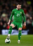 23 March 2025; Mikey Johnston of Republic of Ireland during the UEFA Nations League B/C Play-off 2nd Leg match between Republic of Ireland and Bulgaria at the Aviva Stadium in Dublin. Photo by Ben McShane/Sportsfile