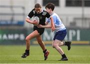 28 March 2025; Action from the match between DCC and DLR during the Leinster Rugby 2025 Metropolitan County Council Cup Finals at Energia Park in Dublin. Photo by Shauna Clinton/Sportsfile